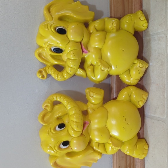 hamco Wall Decor Vintage Homco Yellow Elephant Wall Decor Poshmark
